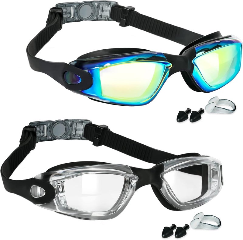 EWPJDK Swim Goggles - 2 Pack Swimming Goggles Anti Fog No Leaking For Adult Women Men - Image 1